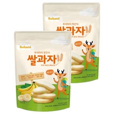 ibobomi 嬰兒米餅, 高溫蒸熟, 長條造型易於抓取, 口感軟綿入口即化, 香蕉味, 30g, 2包