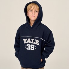 예일키즈 주니어 아동용 아치 로고 라인 포인트 기모 오버핏 후디 YJPTHDD43183