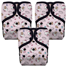 THiRSTiES 有機棉魔鬼氈口袋式布尿布 Hello Kitty Dear Bear 4-18kg, 3件