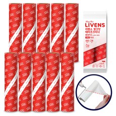 LIVENS 紅色寵物用長版寬版斜撕除塵滾輪補充包 2入, 6個
