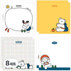 pinkfoot Komang便條紙 4種組 2000, 8套, 混色