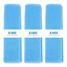 KANSO 加厚一次性沐浴巾, 300個, 條紋藍, 1入