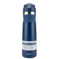 Kinyo 不鏽鋼吸管保溫瓶, 藍色, 900ml, 1個
