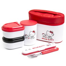 Skater 史努比印花便當盒組 KCLJC6AG 560ml, Hello Kitty, 1組