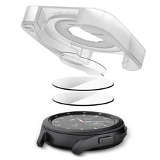 슈피겐 갤럭시워치 강화유리 액정보호 필름 글라스 tR슬림 이지핏 2매, 투명, 1개