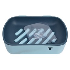 晟龍 多功能掛鉤肥皂瀝水架，15x8.5x3.5CM，台灣監製, 1個, 藍色