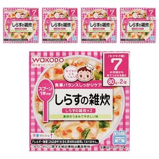 WAKODO 和光堂 蔬菜粥 7個月以上 魩仔魚 80g x 2個, 160g, 5盒