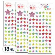 Petit 閃亮亮可愛星星貼紙 da5247, 混色, 18入