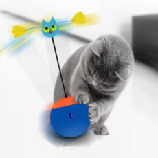 PETdea 三合一馬尾辮激光自動貓玩具, 藍色, 1個