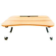 Ofmin 多用途摺疊式圓角床上桌, 60cm x 40cm, 木棕色