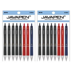 JAVAPEN Jetline M 低重心原子筆 0.7mm 黑色 5入 + 紅色 2入 + 藍色, 混合色, 2套