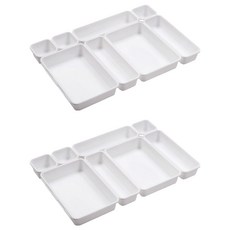 JLIFE My Way抽屜收納托盤組, 白色, 2組