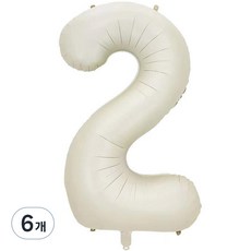 派對數字字母氣球 101cm 2, 白色, 6個