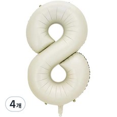 Pang Party 數字字母氣球 101cm 8, 白色, 4個