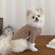 Bonjour toutou 寵物針織Ronron開襟衫, 棕色, 1個