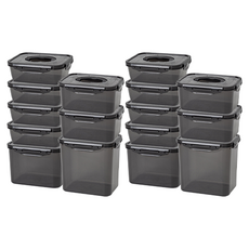 EASY&FREE Blacklock單手柄密封保鮮盒 2號組, 2組, 1.4L 4入+2L 2入+3.2L+4.3L