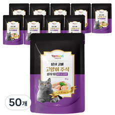 탐사 고양이 고메 주식 파우치, 85g, 50개, 참치+도미