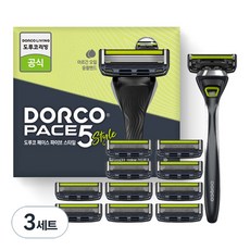 DORCO 多可樂客 PACE5手動式刮鬍刀+替換刀頭 10入, 3套