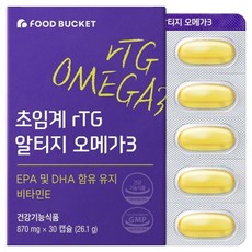 푸드버킷 초임계 알티지 오메가3 26.1g, 30정, 1개