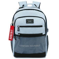 ADDEDIT 素色網眼後背包+鑰匙圈組 隨機出貨, 天空