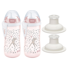 누크 키디 스파우트컵 하드스파우트 + 스포츠캡 세트, 300ml, 2세트, 밤비