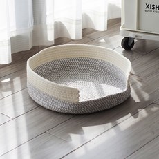 데이소이 고양이 모던 프레첼 바구니, 그레이, 1개