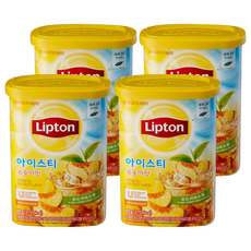Lipton 立頓 罐裝水蜜桃冰茶粉, 907g, 4罐, 1罐