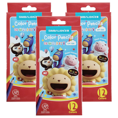 SIMBALION 雄獅 奶油獅 彩色鉛筆 CP-12A, 12色, 3盒