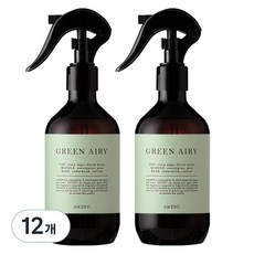 에이센트 드레스 퍼퓸 탈취제 그린에어리 본품, 250ml, 12개