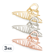 563랩 메탈 집게 피니야 집게핀 3종 세트, 3세트, 골드, 로즈골드, 실버