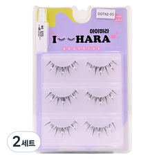 IHara Petit Up 假睫毛 6p + 膠水套組 DDT42-05, 2套, 黑色