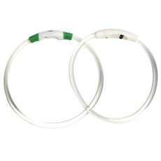 Mozpet Dog 可充電 LED 發光項鍊 2 件套, 綠色, 白色