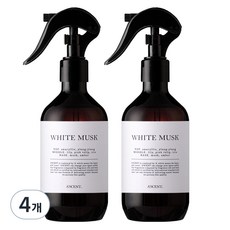 에이센트 드레스 퍼퓸 탈취제 화이트머스크 본품, 4개, 250ml