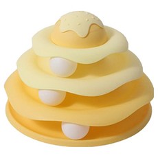 Cat' S Dream 貓咪甜蜜4層滾球盤玩具, 黃色, 1個