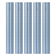 Deli Nusain 鋁製便攜式雙面刻度直尺 15cm, 藍色, 5個