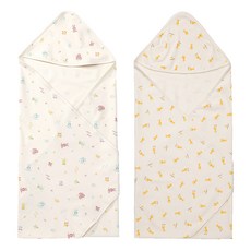 withorganic 孩童印花棉質包巾2件組 207款