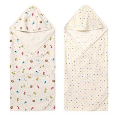 withorganic 孩童印花棉質包巾2件組 211款