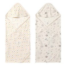 withorganic 孩童印花棉質包巾2件組 226款