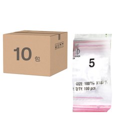 透明 PE 夾鏈袋 紅線款 5號袋 100mm*140mm*0.04 10包, 100個, 5號(100 x 140mm)
