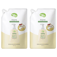 nac nac 酵素奶瓶蔬果洗潔慕斯 補充包, 600ml, 2包