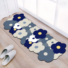 軟式珪藻土 長踏墊, 小花藍, 1個