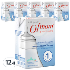 오브맘 액상분유 1단계(0개월~6개월), 100ml, 12개