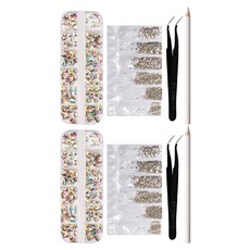 시크핏네일 풀스톤 네일아트 세트 ZN0139, 혼합색상, 2개