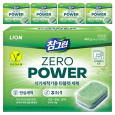 [비건라이프] 참그린 제로파워 식기세척기용 타블렛 세제 30p, 420g, 5개