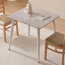 수플레 통세라믹 식탁 방문설치, 그레이 + 화이트, 2인용