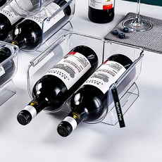 Market Plan 紅酒杯/隨行杯收納整理架 2格, 透明, 3個