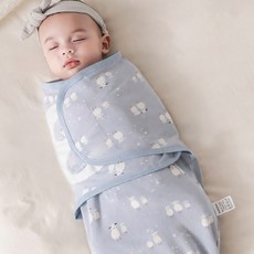 Starbean 新生兒用圖案魔鬼氈純棉包巾 S