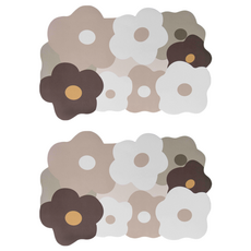 軟式珪藻土踏墊 Set 花朵造型 吸水科技布表層 Q彈柔軟 耐磨耐折 方便清洗, 小花咖, 2個