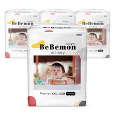 BeBemon 全日全覆蓋褲型尿布 嬰幼兒用, 80張, 加大號(2XL)