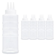 韓國產營業用3孔醬料擠壓瓶, 5個, 300ml